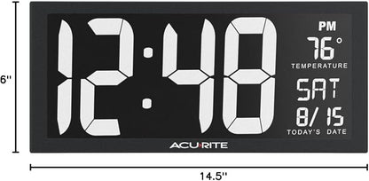 AcuRite 75159M 14.5" Large White LED Digital Clock Inch - Image 7