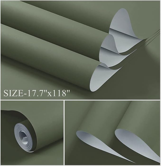 Dimoon 78.7"x15.7" Leaf Green Peel and Stick Wallpaper Green Leaf Thicken - Image 2