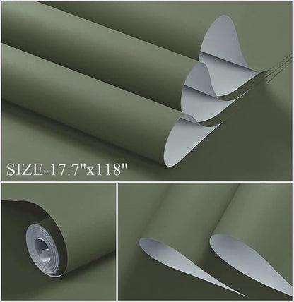 Dimoon 78.7"x15.7" Leaf Green Peel and Stick Wallpaper Green Leaf Thicken - Image 2
