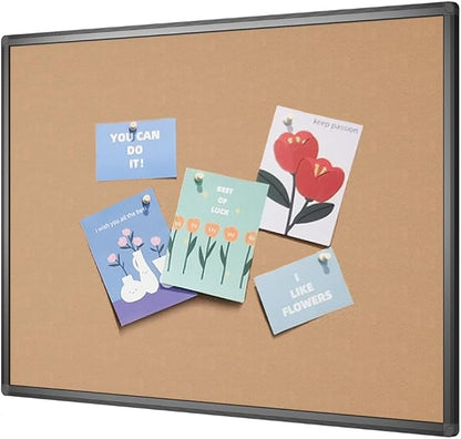 VIZ-PRO Cork Notice Board, 48 X 36 Inches, Cork Bulletin Board by VIZ-PRO