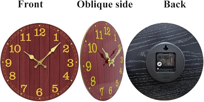 Wall Clock, Modern Wall Clocks Battery Operated, Silent Non Ticking Rustic - Image 4