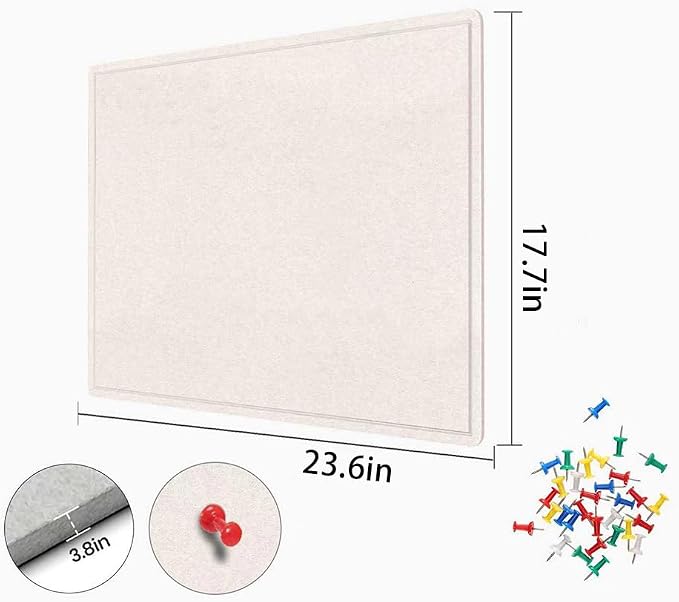 Bulletin Board - 35 x 17.5 inches Decorative Felt Pin Board - Cork Board - Image 4