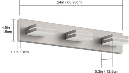 SineRise LED Modern Bathroom Vanity Light Fixtures, Brushed Nickel Modern - Image 6