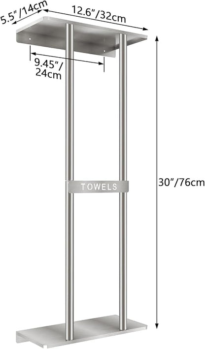STWWO Bathroom Towel Storage for Bathroom, Wall Towel Rack for Rolled Towels - Image 4