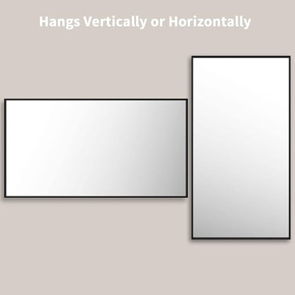 LOAAO 55"X30" Black Rectangle Bathroom Mirror Wall, Matte Black Aluminum Alloy - Image 4