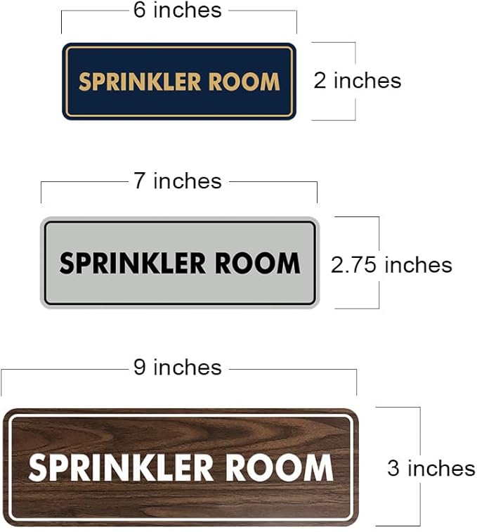 Signs ByLITA Standard Sprinkler Room Sign (Ivory/Dark Brown) - Medium