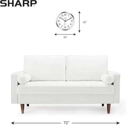 Sharp Wall Clock – Silver/Chrome, Silent Non Ticking 10 Inch Quality Quartz - Image 4
