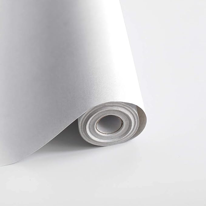 Safiyya 393" x17.7" Peel and Stick Wallpaper White Contact Paper Waterpoof by SAFIYYA