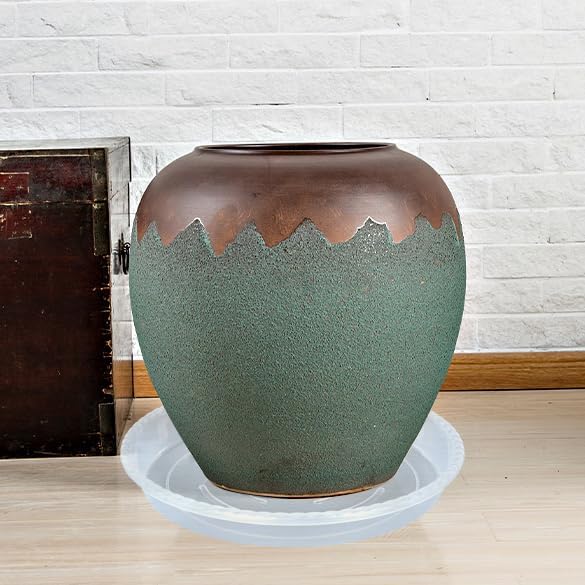 Plant Saucer 6 Pack of 12 inch, Clear Plastic Flower Plant Pot Saucer, Heavy Duty Plant Drip Trays Saucers for Indoor, Plant Water Tray for Planters