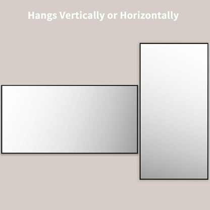 LOAAO 72"X36" Black Rectangle Bathroom Mirror Wall, Matte Black Aluminum Alloy - Image 4