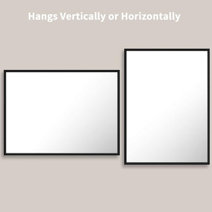 LOAAO 22"X30" Black Rectangle Bathroom Mirror Wall, Matte Black Aluminum Alloy - Image 4
