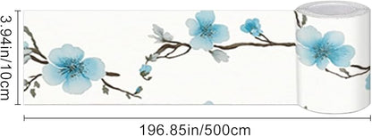 HOMETITUTE Wallpaper Border Peel and Stick Blue Blossom Texture Decorative Wall - Image 3