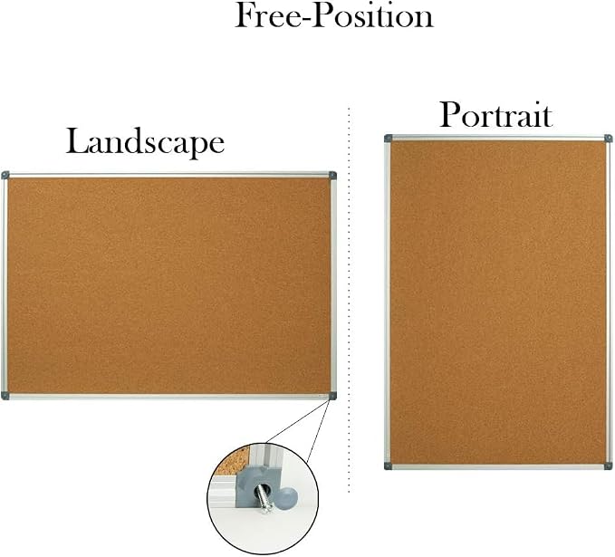 Lockways Cork Board Bulletin Board, Double Sided Corkboard 48 x 31, - Image 4