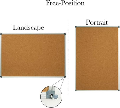 Lockways Cork Board Bulletin Board, Double Sided Corkboard 48 x 31, - Image 4