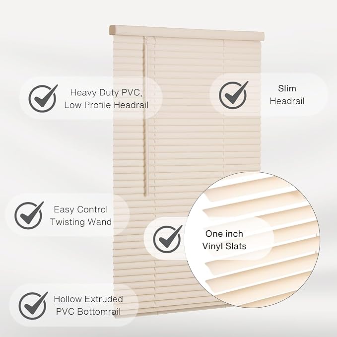LOTUS & WINDOWARE Cordless Mini Blind, Window Blinds - Image 2