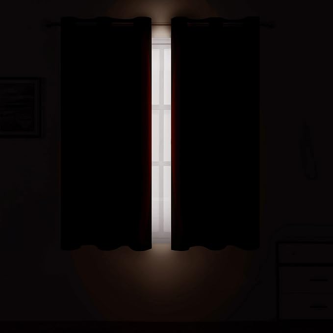 LEMOMO Chocolate Brown Thermal Blackout Curtains/52 x 54 Inch/Set of 2 Panels - Image 3