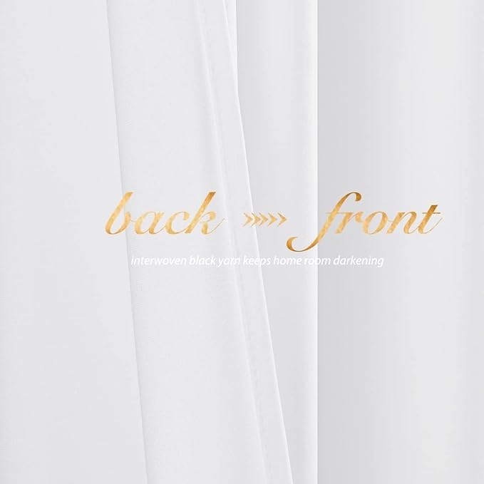 NICETOWN Pure White Velvet Curtains 96 inches Long 2 Panels, Farmhouse and - Image 4