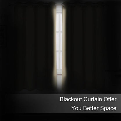 LEMOMO Blackout Curtains 66 x 72 Inch Long Beige Curtains Set of 2 Panels Room - Image 3