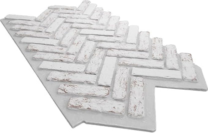 EverStone Herringbone Faux Brick Panel, 46 1/2"W x 25 1/4"H x 1"D, Rustic White - Image 6