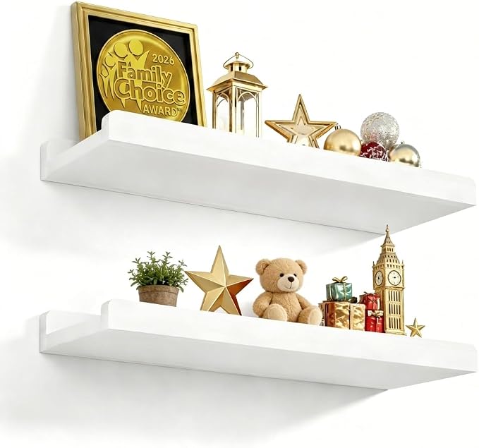 Love-KANKEI Floating Shelves Wall Mounted Set of 2, 17 Inch Rustic Wood Wall by Love-KANKEI