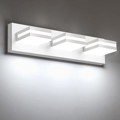 IZORRO LED Modern Bathroom Lights Fixtures, Matte White Acrylic Wall Lighting by IZORRO