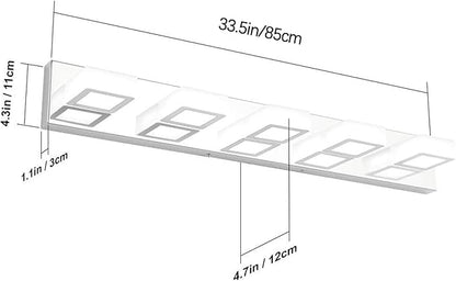 Ralbay Chrome Bathroom Vanity Lighting Fixtures Acrylic Rotable 360° LED Modern - Image 5