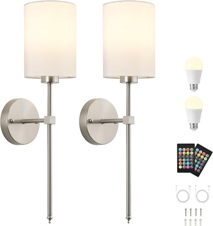 Battery Operated Wall Sconce Set of Two, Wireless Rechargeable Wall Light - Image 9