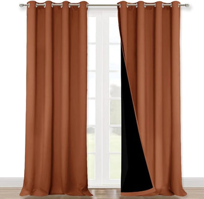 NICETOWN Burnt Orange 100% Blackout Curtains by NICETOWN
