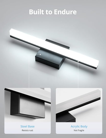 Combuh 2 PackLED Bathroom Vanity Light Bar 16 Inch 9W Black IP44 Over Mirror - Image 5