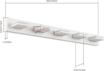 SineRise LED Modern Bathroom Vanity Light Fixtures, Matte White Modern Acrylic - Image 3