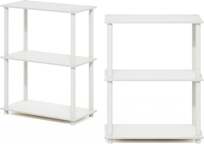 Furinno Turn-N-Tube Storage Shelves Set of 2, 3-Tier Book Shelf, Corner Shelf - Image 6