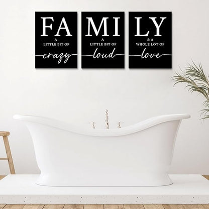 GUBIYU Black Home Wall Art for Living Room Family Sign Prints Canvas Painting - Image 4