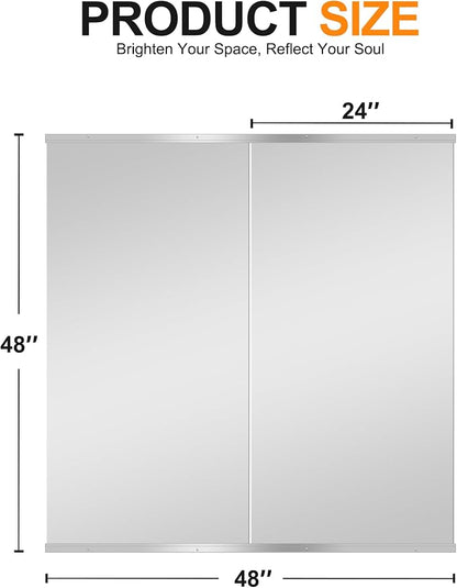 Delma Home Gym Mirror, Large Full Body Tempered Glass Frameless, Wall-Mounted - Image 5