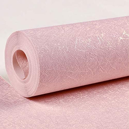 Cohoo Home 512inL 15.7inW Silk Pink Wallpaper Peel and Stick Contact Paper Pink by CohooHome