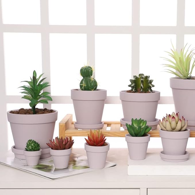 Yishang 72 pcs Small Mini Pink Clay Pots, 2.5'' Terracotta Pot Clay Ceramic Pottery Planter,Cactus Flower Terra Cotta Pots,Succulents Nursery Pots,with Drainage Hole,Great for Crafts,Wedding Favor