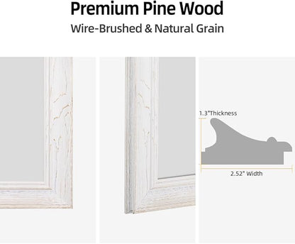 24 x 36 Rustic Wooden Framed Wall Mirror - Image 4