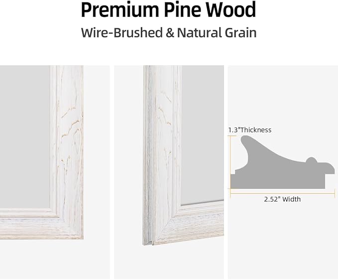 36 x 60 Rustic Wooden Framed Wall Mirror - Image 4