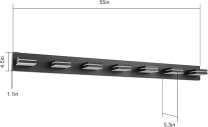 SineRise LED Modern Bathroom Vanity Light Fixtures, Matte Black Modern Acrylic - Image 4