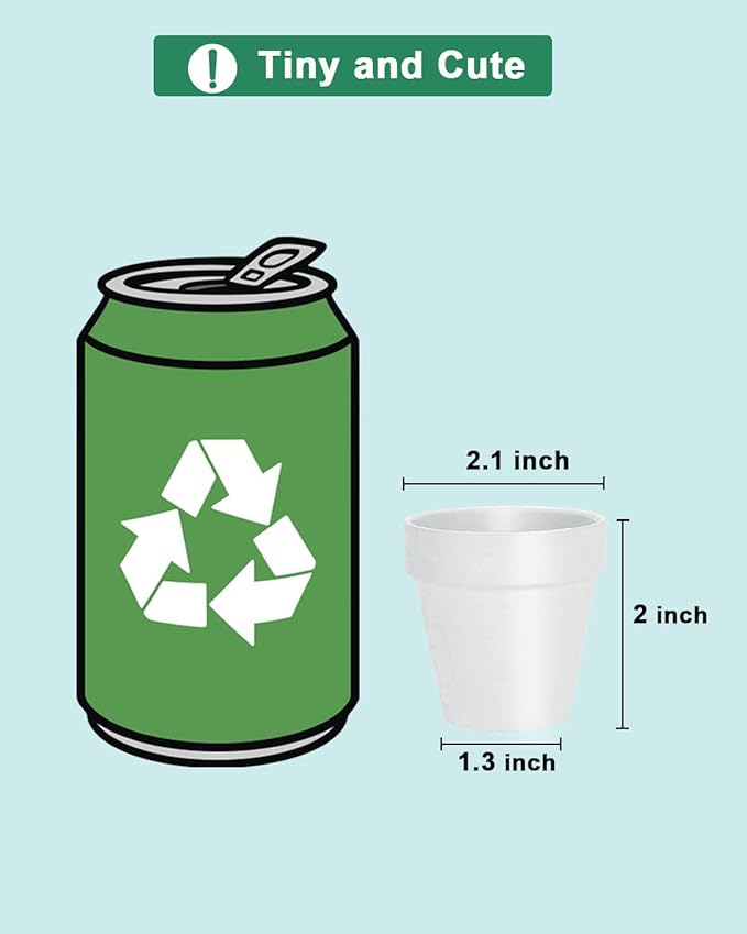 vensovo 48 Pcs 2" Tiny Terracotta & Terra Cotta Pots with Drainage - White Small Mini Clay Ceramic Pottery Planter Ideal for Indoor/Outdoor Plants, Crafts, Wedding Favors