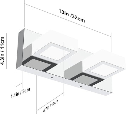 Ralbay Modern LED Vanity Light 2 Light Acrylic Stainless Steel - Image 6