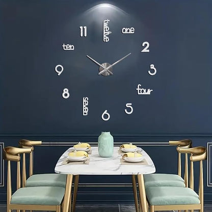 Large Modern Art Deco Wall Clock Silent Acrylic Unique Decorative Wall Clocks by Unknown
