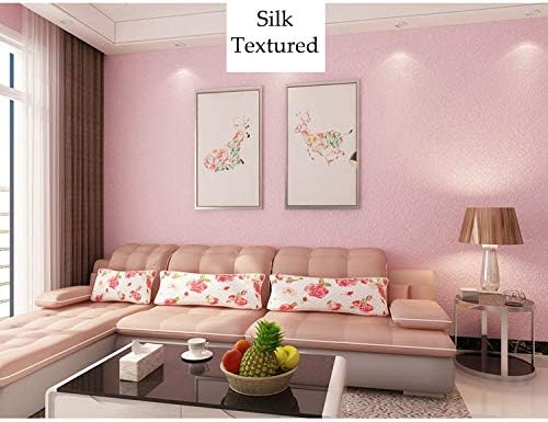 Cohoo Home 512inL 15.7inW Silk Pink Wallpaper Peel and Stick Contact Paper Pink - Image 6