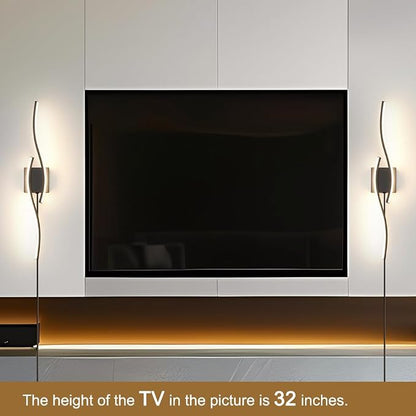 Plug in Wall Sconces Set of 2, Modern Plug in Sconce - Image 2