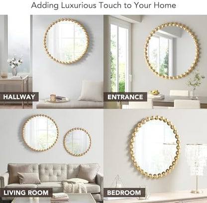 Madison Park Round Mirror, Metal Frame Circle Mirror 36 inch, Wall Art Decor - Image 4