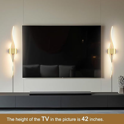 Daunton Modern Gold Plug in Wall Sconces Set of Two, RC Dimmable LED Plug in - Image 2