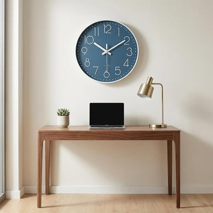 jomparis 13 1/2 Inches Blue Wall Clock Modern Style Indoor Outdoor Decor Clocks - Image 4