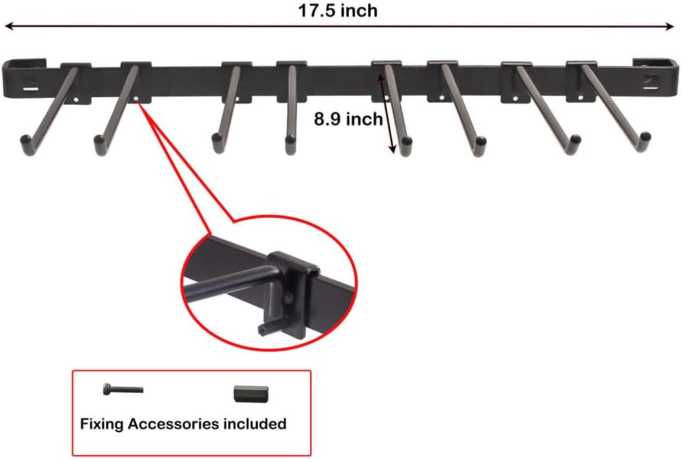 KINOMI Power Tool Holder Drill Holder, Distance between Hooks Adjustable, Drill Tool Storage Rack Organizer Metallic Tool Hanger Shelf for Garages, Tool Sheds, Basements, Gardens, Art and Craft Rooms