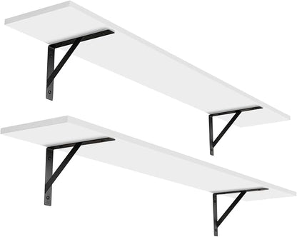 DINZI LVJ Long Wall Shelves, 47.3Inch Wall Mounted Shelves Set of 2, Extra by DINZILVJ