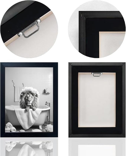 Black and White Lion Canvas Wall Art Bathroom Pictures Paintings - Image 4