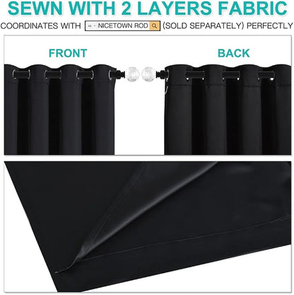 NICETOWN Cold Blocking 100% Blackout Curtains, Durable Black Lined Blackout - Image 4